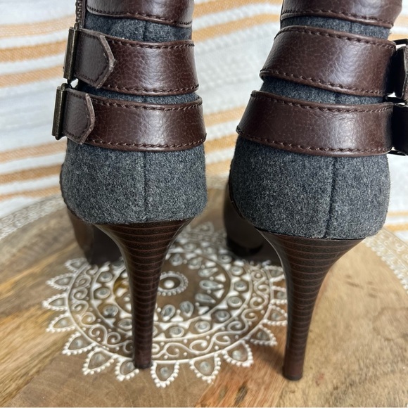 Elle‎ Faux Fur & Wool Sherpa Lined Zip-Up Buckle Boots | Size 6.5M - Picture 12 of 17